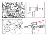 VW & Audi FSI Injector Remover with Teflon Seal Tools
